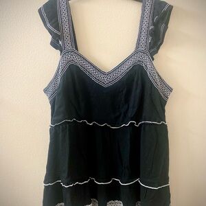 Torrid Black Ruffled Tiered Tank Top